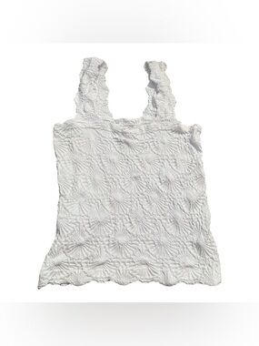 White Textured Tank Top - Women's Summer Layering Top